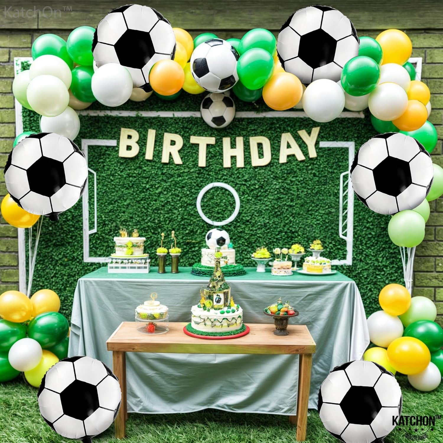 6 Pieces, 18 Inch Soccer Balloons - Soccer Party Decorations | Soccer Birthday Party Supplies | Soccer Birthday Balloons for Soccer Party Decorations | Soccer Ball Balloons for Gender Reveal Decor