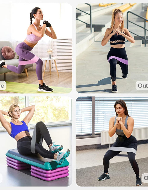Load image into Gallery viewer, Resistance Exercise Bands for Women - Fabric Workout Bands for Booty, Hip, Glute, Leg, Thigh, Squat, Butt Lift Excersize and Fitness Loop Bands for Home Gym, Stretching
