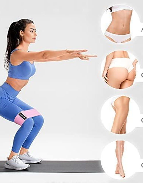 Load image into Gallery viewer, Resistance Exercise Bands for Women - Fabric Workout Bands for Booty, Hip, Glute, Leg, Thigh, Squat, Butt Lift Excersize and Fitness Loop Bands for Home Gym, Stretching
