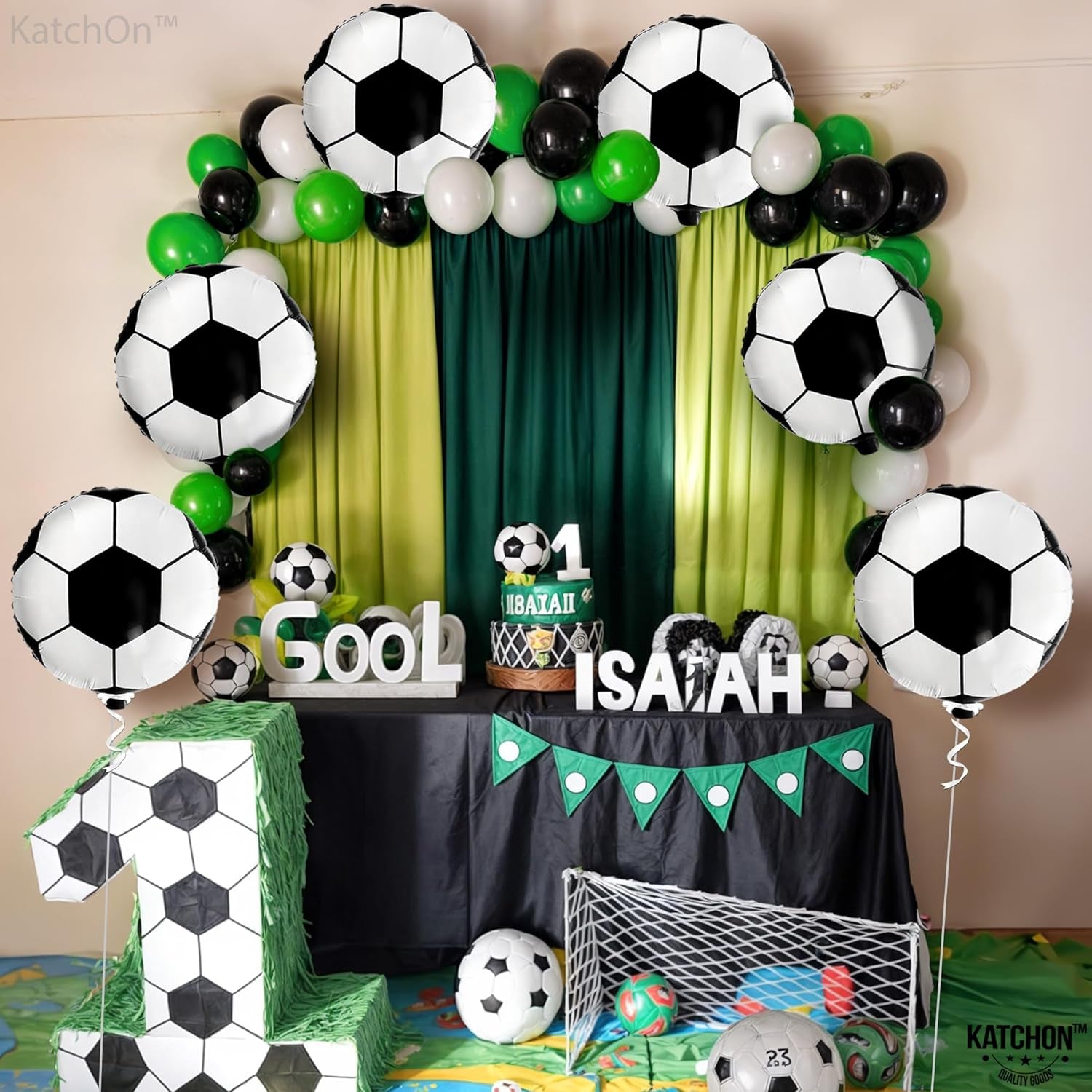 6 Pieces, 18 Inch Soccer Balloons - Soccer Party Decorations | Soccer Birthday Party Supplies | Soccer Birthday Balloons for Soccer Party Decorations | Soccer Ball Balloons for Gender Reveal Decor