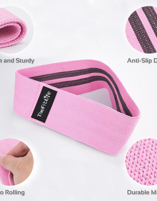 Load image into Gallery viewer, Resistance Exercise Bands for Women - Fabric Workout Bands for Booty, Hip, Glute, Leg, Thigh, Squat, Butt Lift Excersize and Fitness Loop Bands for Home Gym, Stretching
